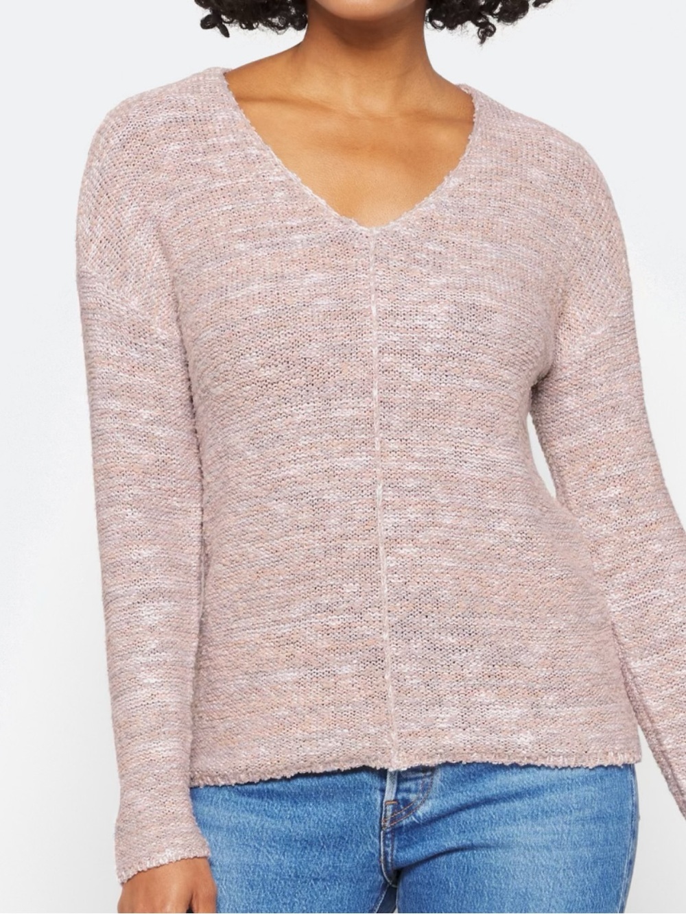 Mason & Belle Liesel V Neck Sweater.  Pink. NWT.